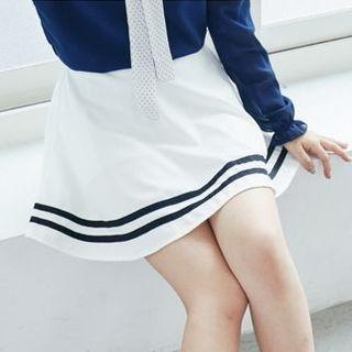 Double Striped A-line Skirt