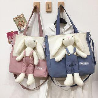 Set: Two Tone Crossbody Bag + Rabbit Doll