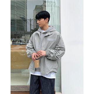 Stand-collar Patched Safari Jacket