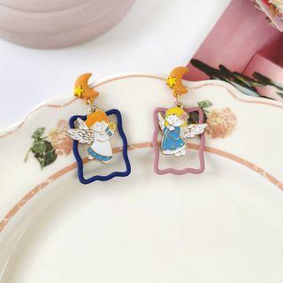 Asymmetrical Angel Drop Earring / Clip-on Earring