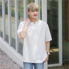 Couple Notched-neckline Boxy-fit T-shirt