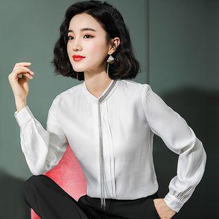 Long-sleeve Satin Shirt / Dress Pants / Set