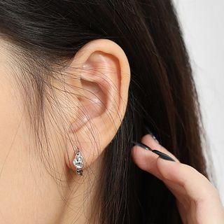 Heart Sterling Silver Hoop Earring