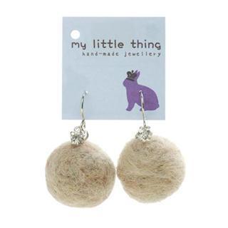 Camel Felt Ball Ball Stone Earrings