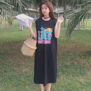 Sleeveless Lettering Tank Dress