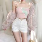 Chain Strap Sequined Top / Polka Dot Light Jacket