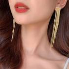 Faux Pearl Chain Drop Earring 1 Pair - Silver Needle - Gold - One Size