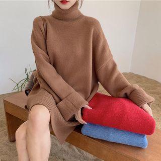 High-neck Medium Long Sweater