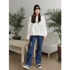 Drop-shoulder Long-sleeve Sweatshirt