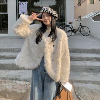 Oversized Fluffy Cardigan White - One Size