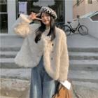 Oversized Fluffy Cardigan White - One Size
