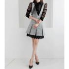 Sleeveless Crochet-hem Zip-front Dress