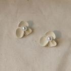 Flower Faux Pearl Earring 1 Pair - 1646 - White - One Size