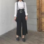 Crop Suspender Pants Black - One Size