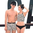 Couple Matching Zebra Print Bikini / Swim Shorts