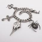 Punk Rock Alloy Bracelet Silver - One Size