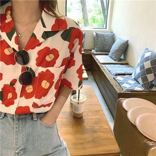 Flower Loose-fit Short-sleeve Shirt