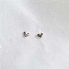 Polished Heart Alloy Earring 1 Pair - Silver - One Size