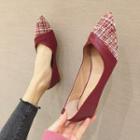 Plaid Panel Pointed Flats
