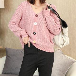 V-neck Button Detail Sweater