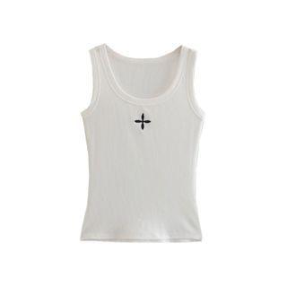 Cross Embroidered Tank Top