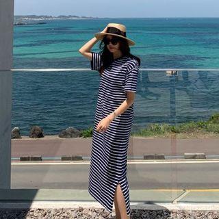Short-sleeve Stripe T-shirtdress