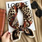 Leopard Print Silky Scarf Brown - One Size