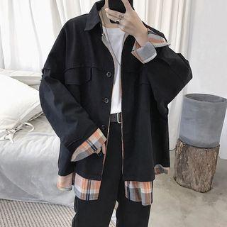Mock Two-piece Buttoned Cargo Jacket