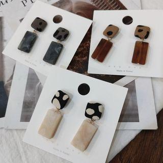 Leopard Print Rectangle Dangle Earring