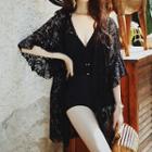 Set: V-neck Swimsuit + Cover Up