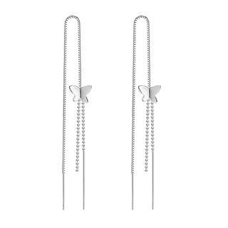 925 Sterling Silver Butterfly Threader Earring As Shown In Figure - One Size