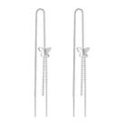 925 Sterling Silver Butterfly Threader Earring As Shown In Figure - One Size