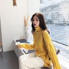 Turtleneck Cable Knit Sweater Yellow - One Size