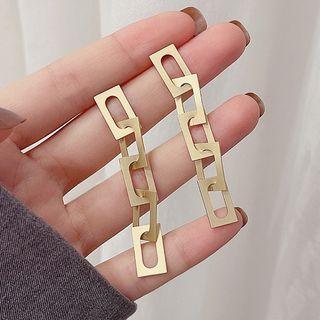 Chunky Chain Alloy Dangle Earring E3010 - 1 Pair - Gold - One Size
