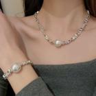 Faux Pearl Alloy Bracelet / Necklace