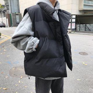 Stand-collar Plain Padded Vest