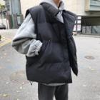 Stand-collar Plain Padded Vest