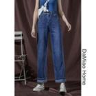 Elastic High-waist Wide-leg Jeans