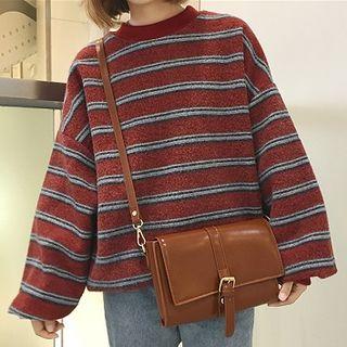 Color-block Striped Long-sleeve Hoodie