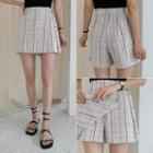 Wrap-front Plaid Mini Skort