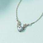 Deer Rhinestone Pendant Necklace Silver - One Size