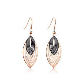 Simple And Fashion Plated Rose Gold Hollow Leaves 316l Stainless Steel Earrings Rose Gold - One Size