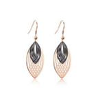 Simple And Fashion Plated Rose Gold Hollow Leaves 316l Stainless Steel Earrings Rose Gold - One Size