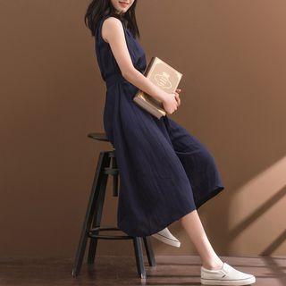 V-neck Sleeveless Cropped Jumpsuit