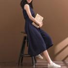 V-neck Sleeveless Cropped Jumpsuit