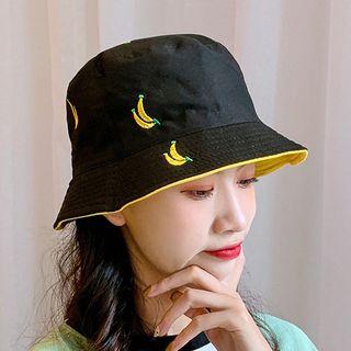 Reversible Embroidered Banana Bucket Hat