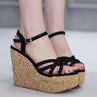 Ankle-strap Platform Wedge-heel Sandals