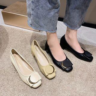 Block-heel Geometry Accent Shoes