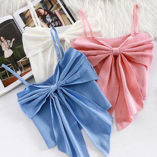 Plain Bow Cropped Camisole Top