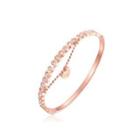 Elegant And Fashion Plated Rose Gold Heart-shaped 316l Stainless Steel Bracelet With Cubic Zirconia Rose Gold - One Size